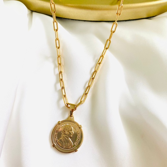 Paperclip Coin Necklace - Picture 3 of 4